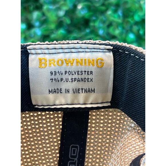 Mens Browning Hat Strap Back Brown Camo Hunting Outdoors Adjustable Adult Cap - Picture 6 of 7